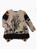 Ladies Trees Printed Knit Fashion Top 